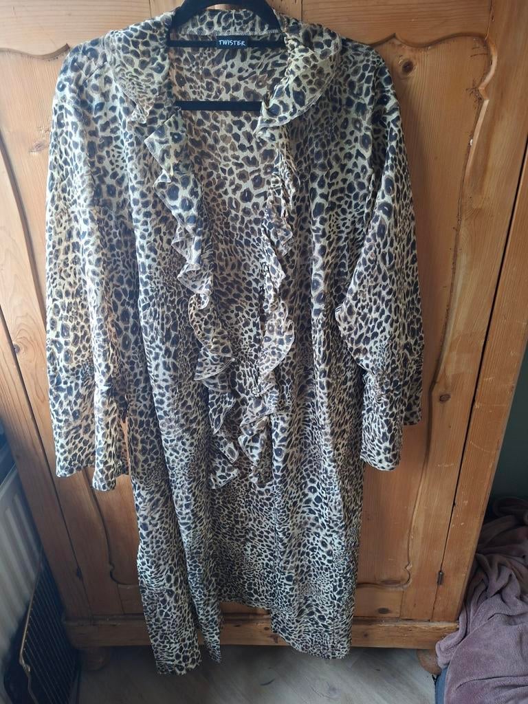 Twister open lange blouse maat 4 tijgerprint, Bruin, Blouse of Tuniek, Ophalen of Verzenden, Zo goed als nieuw