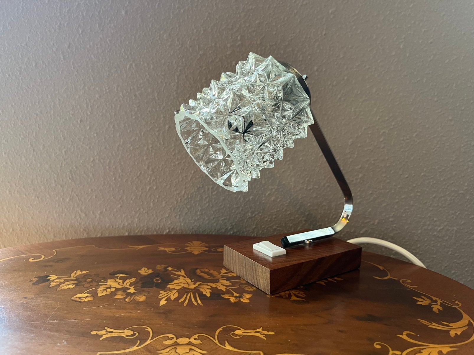 Vintage Mid-Century Modern ijsglas tafellamp - Richard Essig, Antiek en Kunst, Ophalen of Verzenden