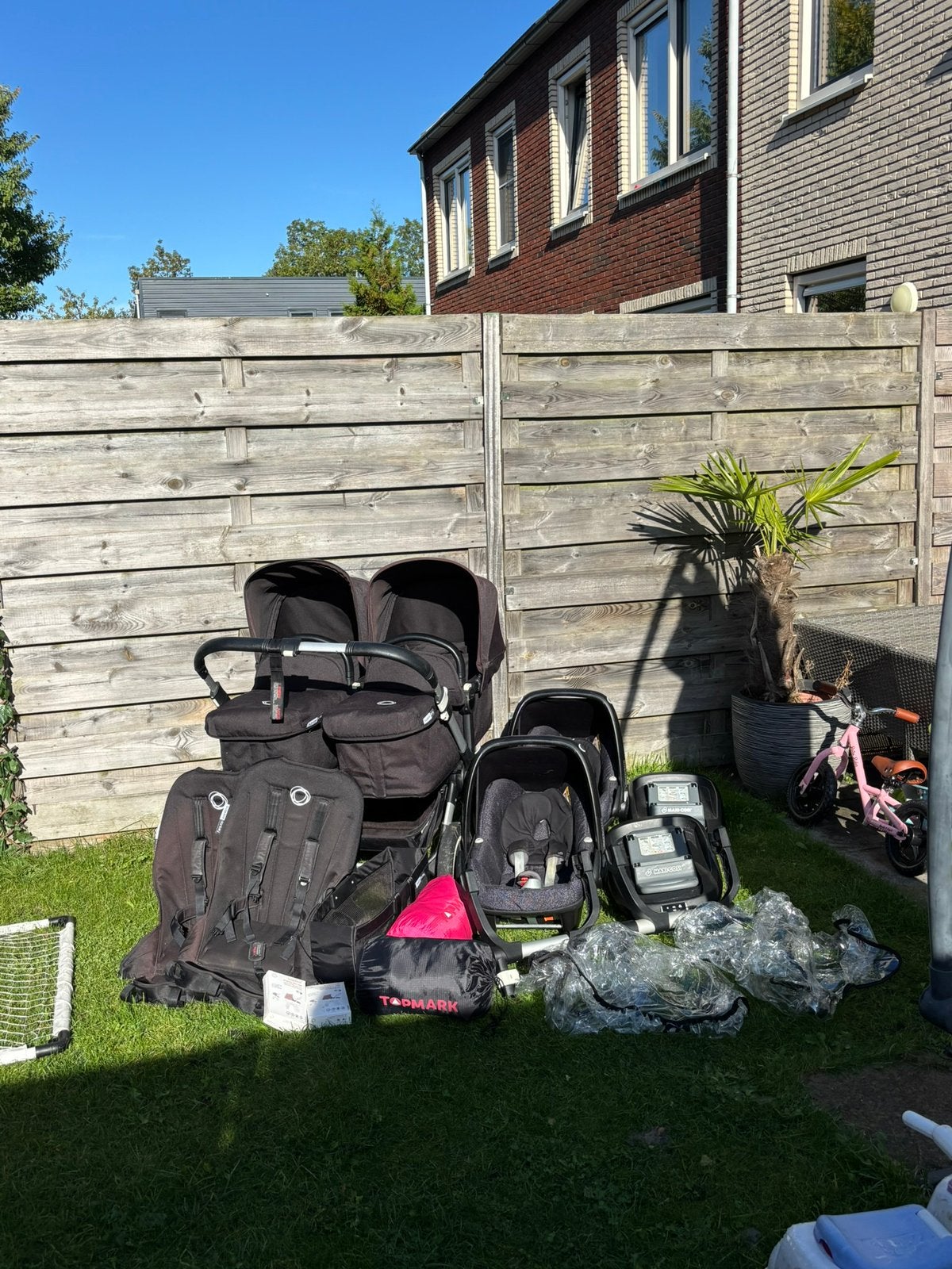 Bugaboo Donkey Duo kinderwagen met Maxi Cosi’s, Ophalen, Gebruikt, Bugaboo, Met autostoeltje