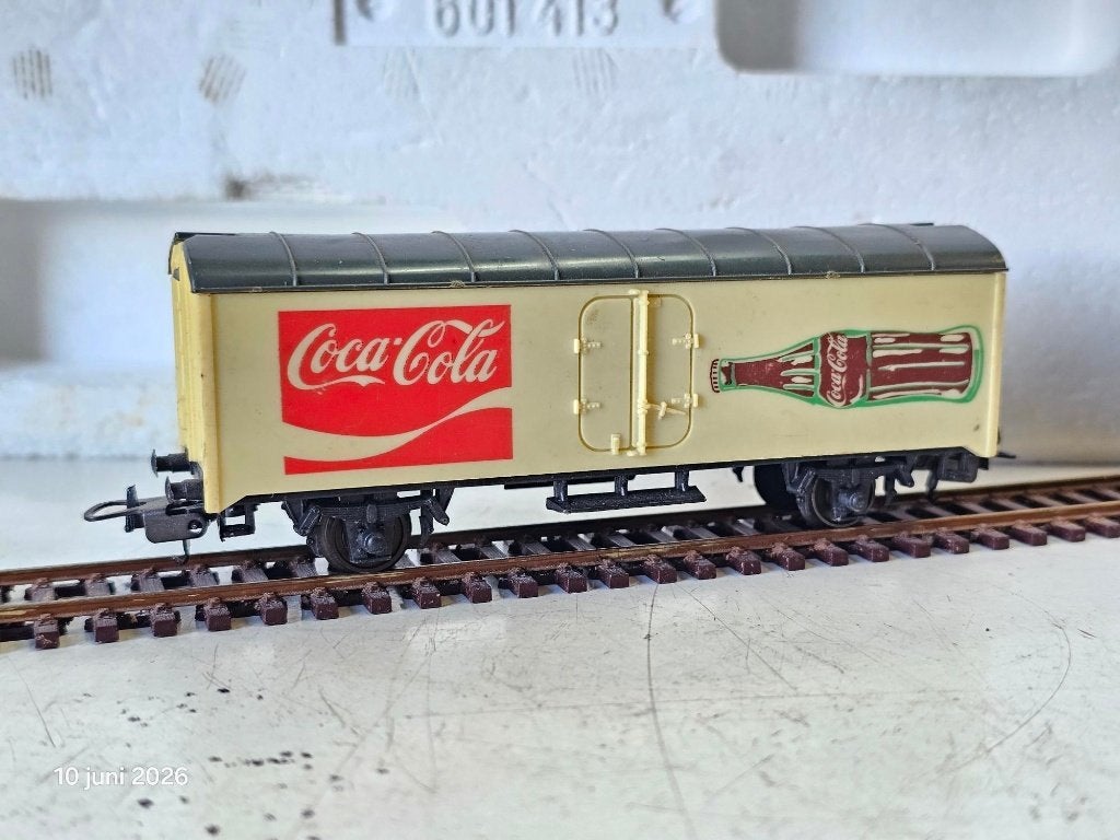 modeltrein Ho lima wagon metalen wielen/NEM kop. coca cola, Gebruikt, Gelijkstroom, Wagon, Ophalen of Verzenden