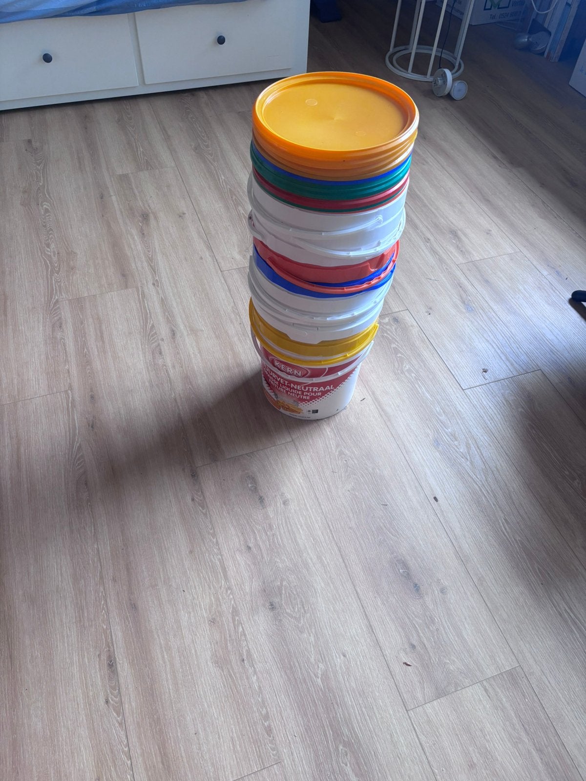 10 liter emmer met deksel (leeg), Ophalen, Zo goed als nieuw, Kunststof, Met deksel