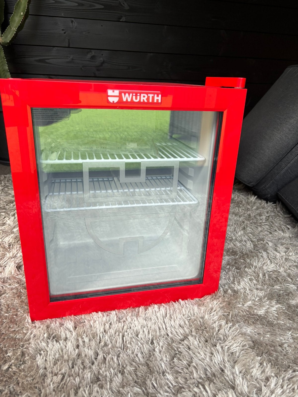 Mooie rode tafelkoelkast met glazen deur - Würth, Witgoed en Apparatuur, Ophalen, Zonder vriesvak, Nieuw, Minder dan 75 liter