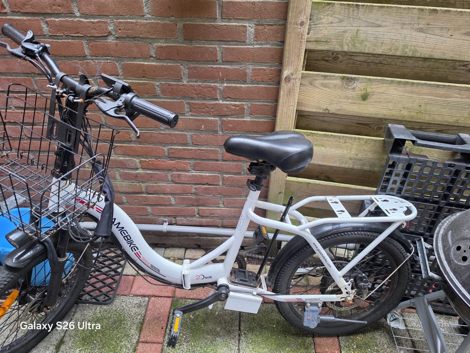 Elektrische vouwfiets met mandje - Ideaal voor woon-werk, Gebruikt, Minder dan 47 cm, 30 tot 50 km per accu, Ophalen