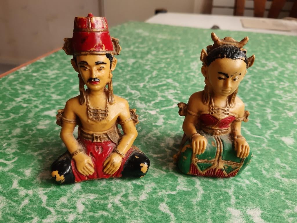 beeldjes, Indonesië Javaans paar Loro Blonyo figuren, Ophalen of Verzenden