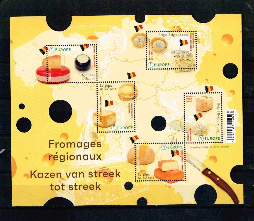 Belgie Blok Streek Kazen /9bb, Ophalen of Verzenden, Postfris