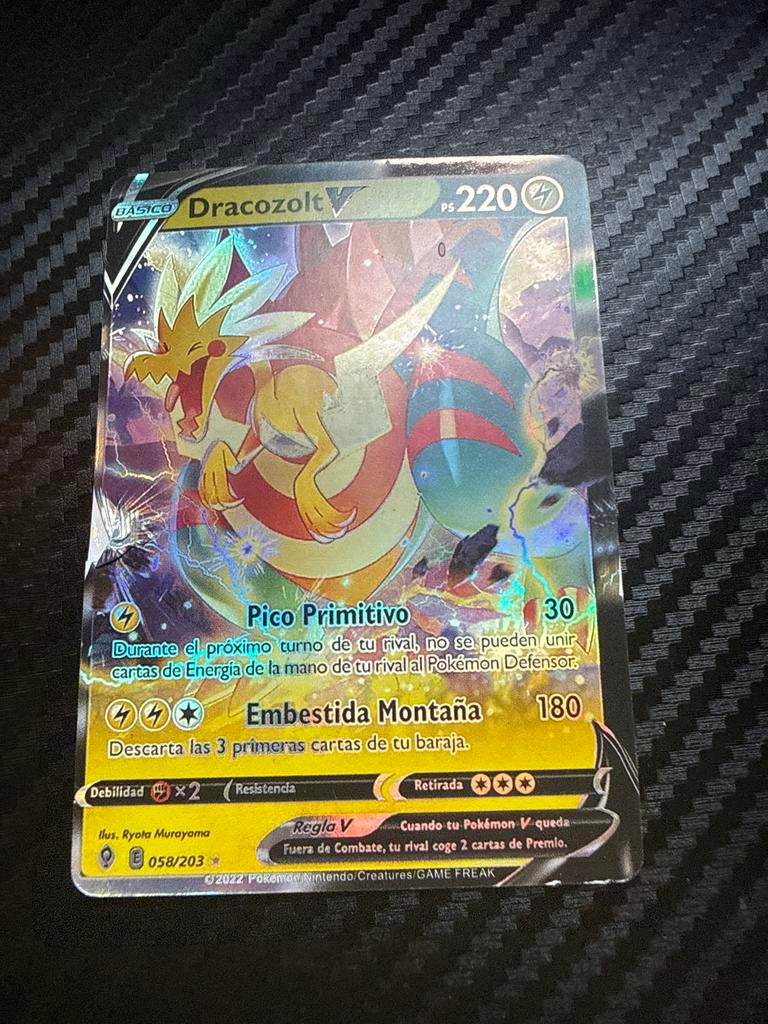 Dracozolt V Pokémon Kaart 058/203 - Zo goed als nieuw, Ophalen of Verzenden, Zo goed als nieuw, Losse kaart