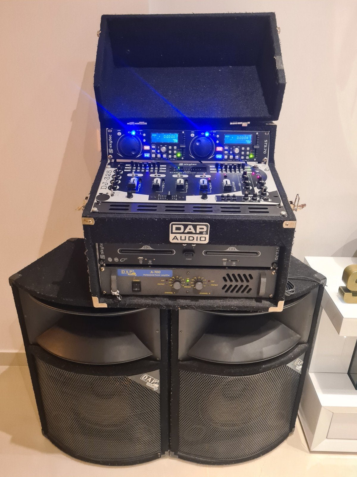 Complete DJ set inclusief statieven, Muziek en Instrumenten, Dj-sets en Draaitafels, Ophalen, Gebruikt