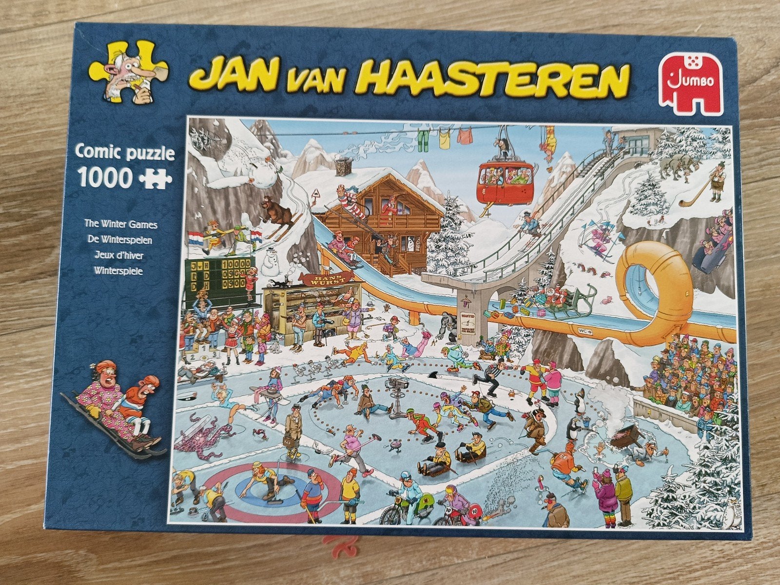 Jan van Haasteren De Winterspelen 1000 stukjes, Ophalen, 500 t/m 1500 stukjes, Gebruikt, Legpuzzel