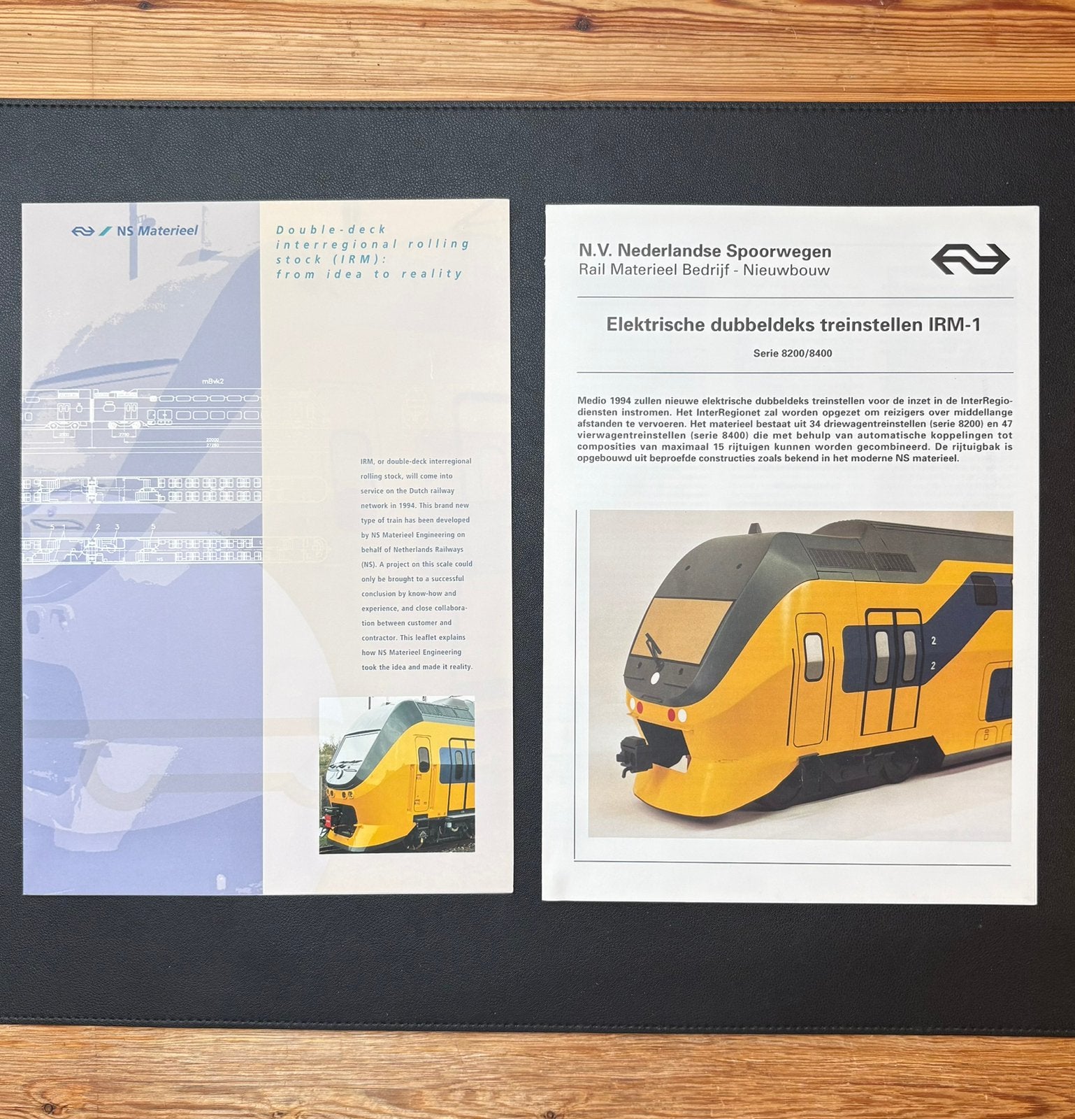 2 brochures introductie IRM dubbeldekkers (1993), Ophalen of Verzenden, Zo goed als nieuw, Trein, Boek of Tijdschrift