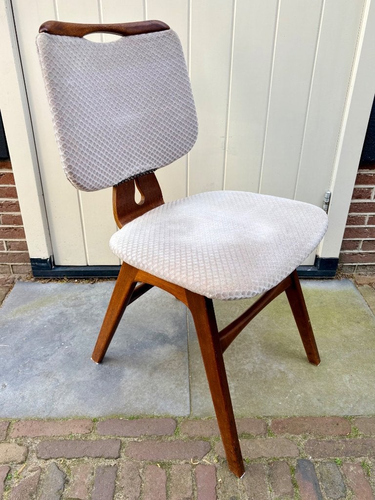 4 Vintage Schenkel Stoelen '60, Ophalen, Gebruikt, Bruin, Vier
