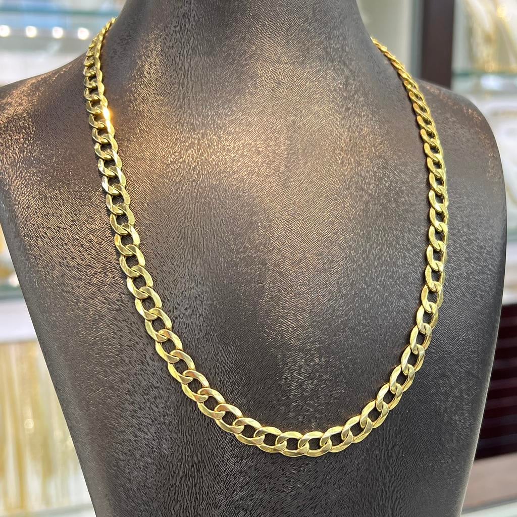 14 karaat gouden ketting cuban schakel, Ophalen of Verzenden, Zo goed als nieuw, Goud