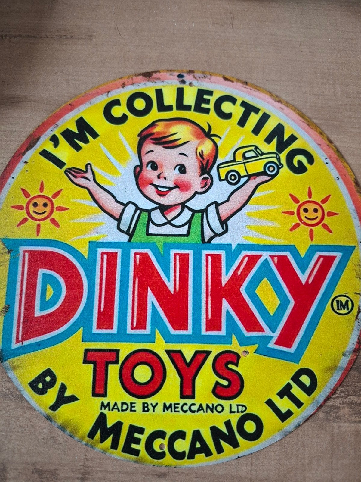 Metalen Dinky Toys reclamebord - 20 cm, Ophalen of Verzenden, Gebruikt, Reclamebord