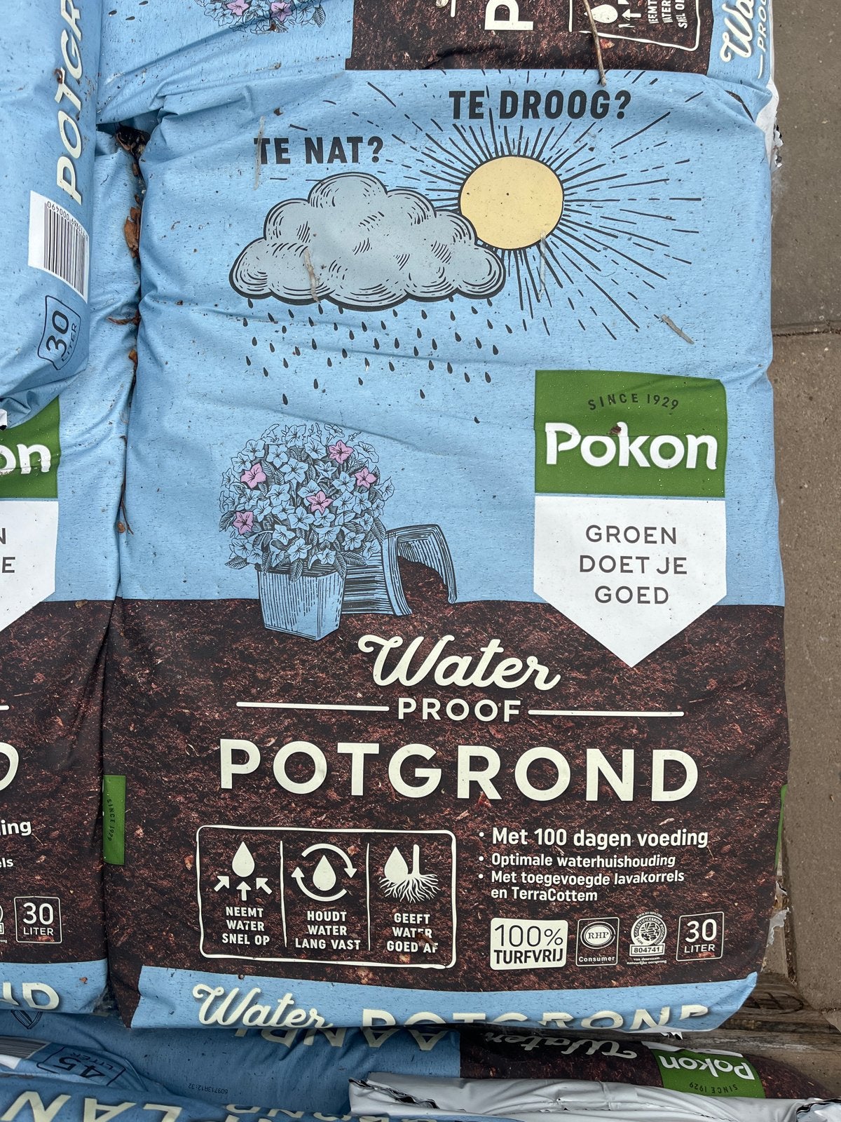 Pokon Water Proof Potgrond 30L - Optimale Waterhuishouding, Ophalen of Verzenden, Potgrond