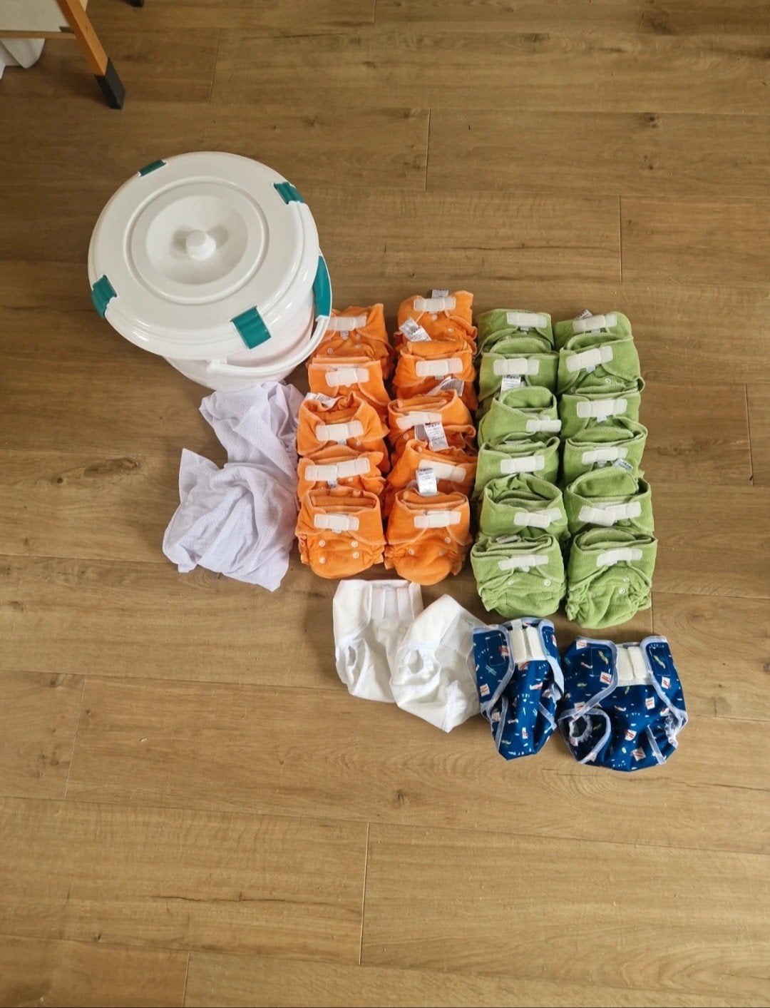 Set wasbare luiers met luieremmer  (TotsBots, Popolini), Ophalen of Verzenden, Nieuw
