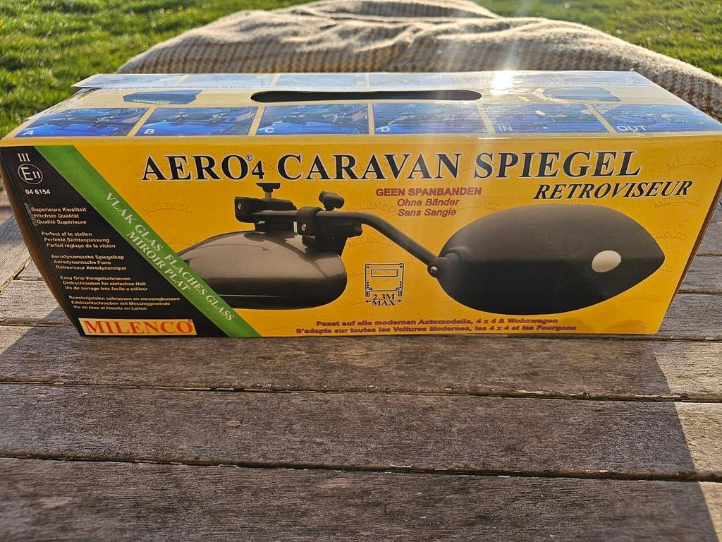 Milenco Aero 4 Caravan Buitenspiegels - Vlak Glas, Ophalen, Nieuw
