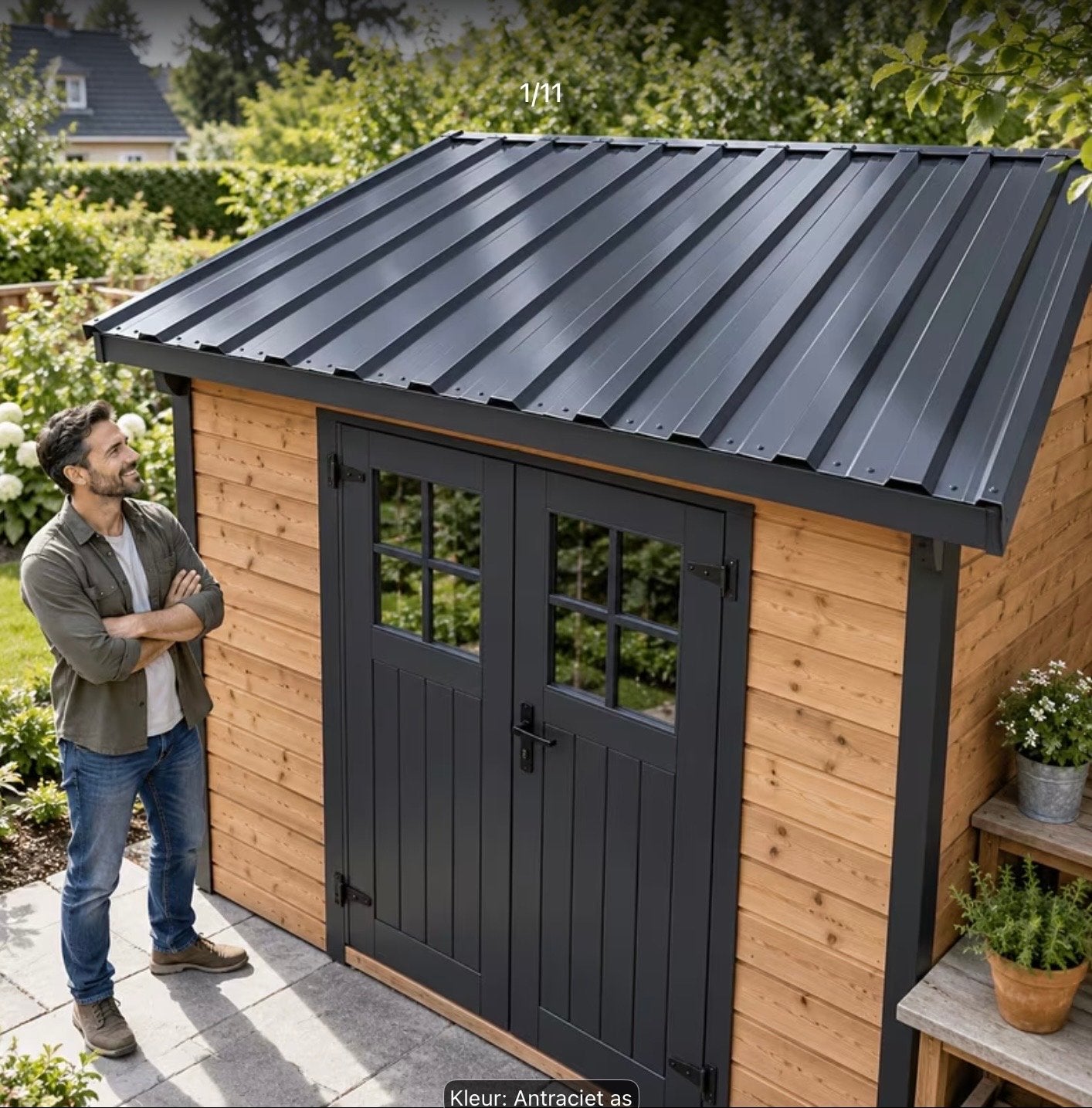 Lichtgewicht metalen golfplaten - 24 stuks (115x45 cm), Doe-het-zelf en Verbouw, 10 tot 15 m², Zwart, Nieuw, Ophalen of Verzenden