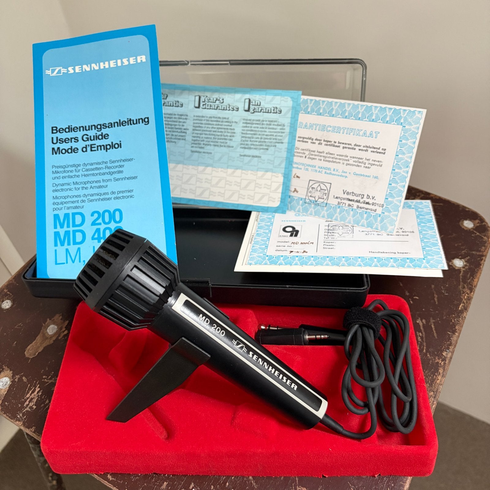 Vintage Sennheiser MD 200 microfoon met originele doos, Muziek en Instrumenten, Microfoons, Ophalen of Verzenden, Zo goed als nieuw