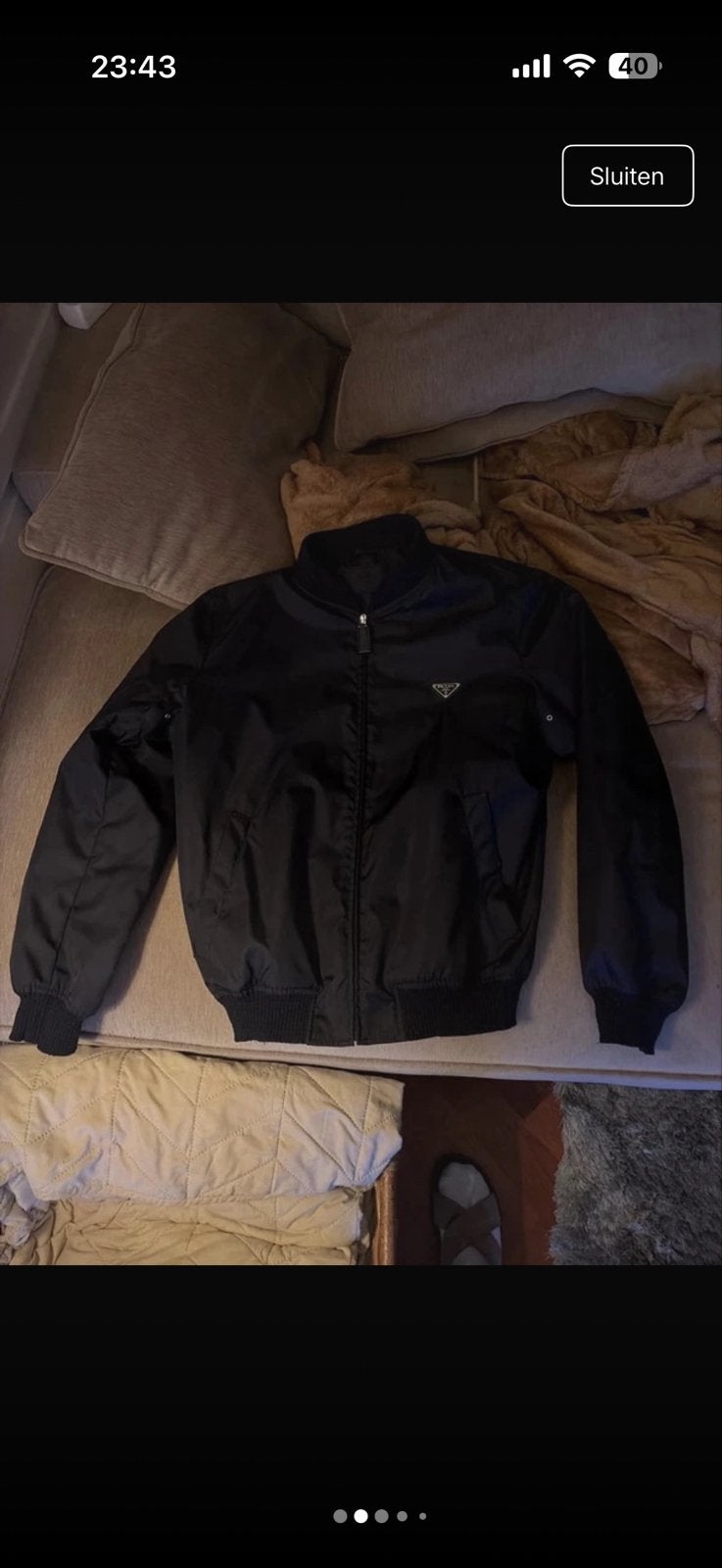 Prada bomber jas maar L zo goed als nieuw met aankoopfactuur, Ophalen of Verzenden, Zo goed als nieuw, Maat 52/54 (L), Zwart