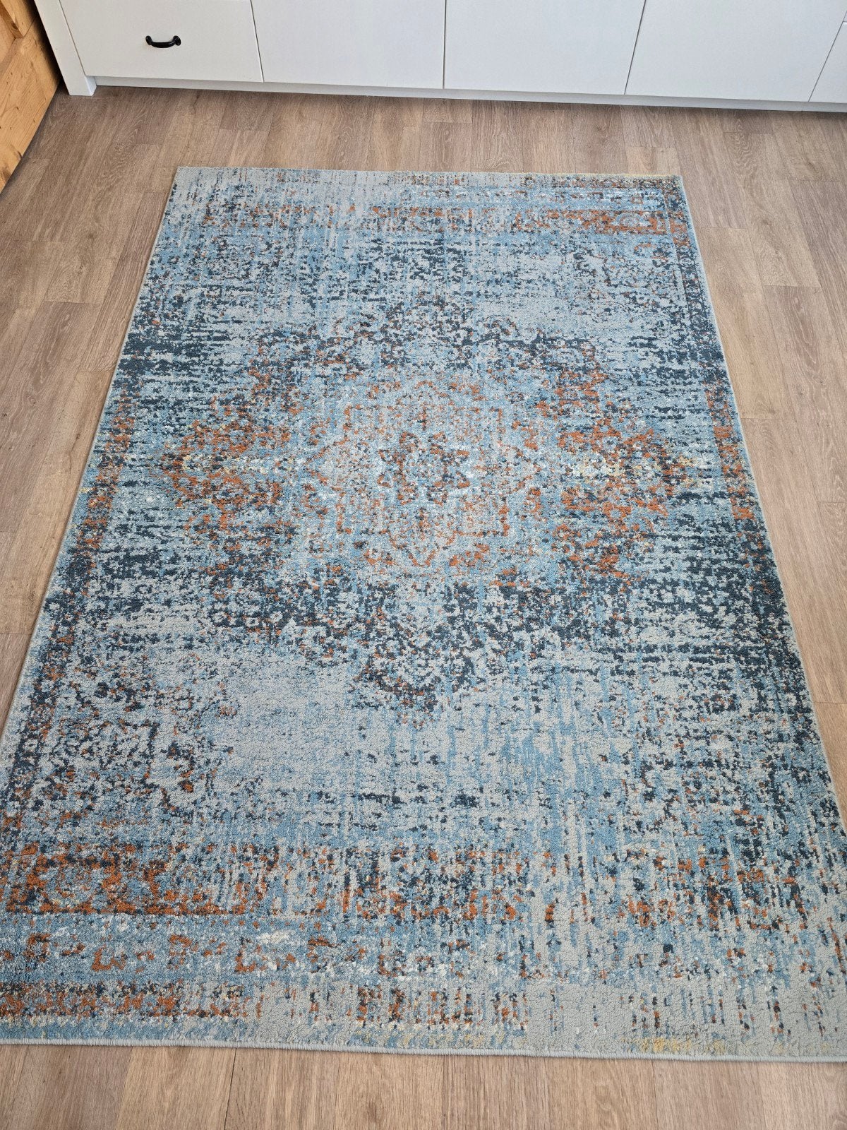 Prachtig IKEA JEJSING Vloerkleed (160x235 cm), Ophalen, Gebruikt, Blauw, 150 tot 200 cm