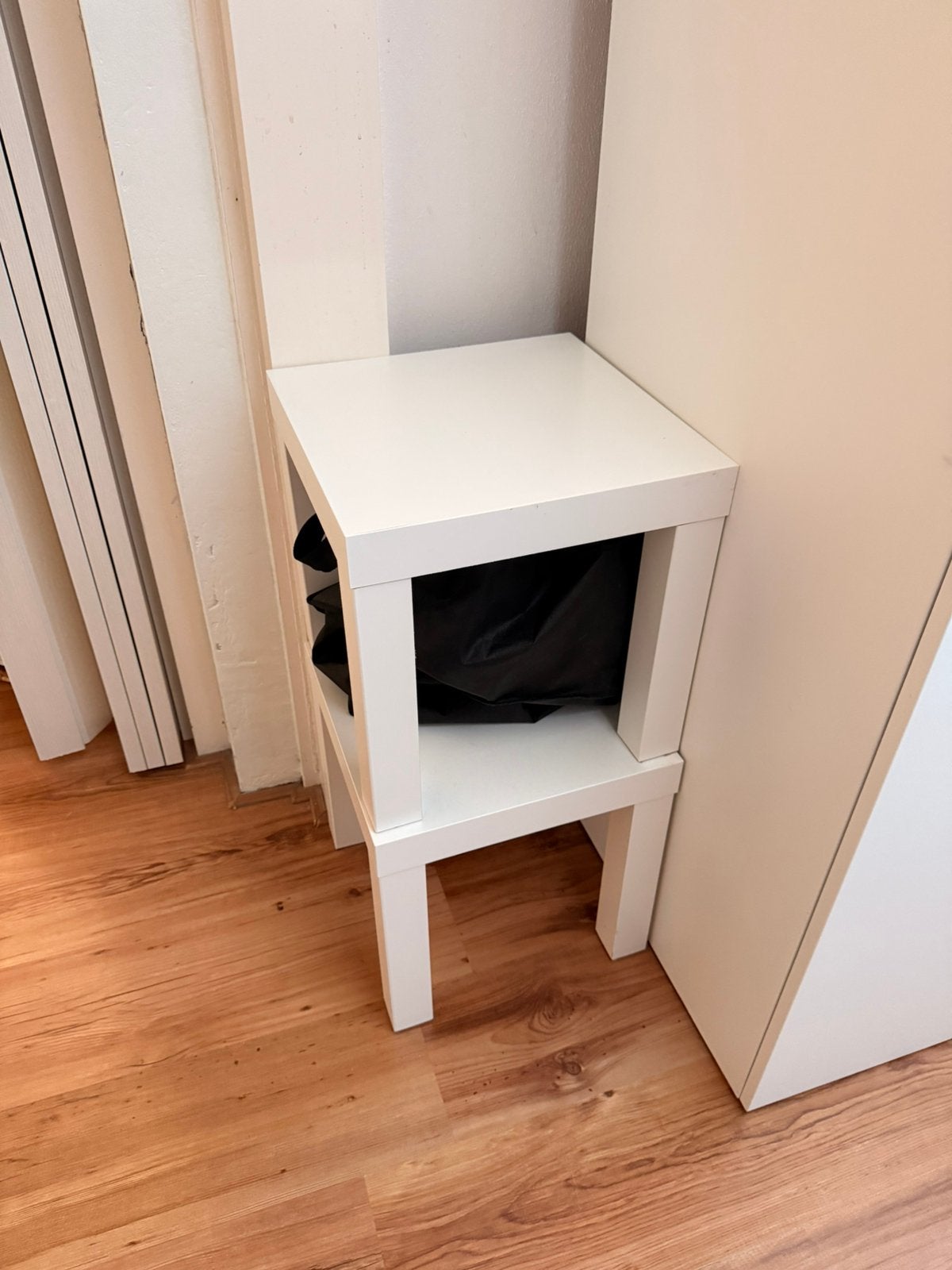 2 IKEA LACK tafeltjes, Vierkant, 55 tot 75 cm, Zo goed als nieuw, Hout