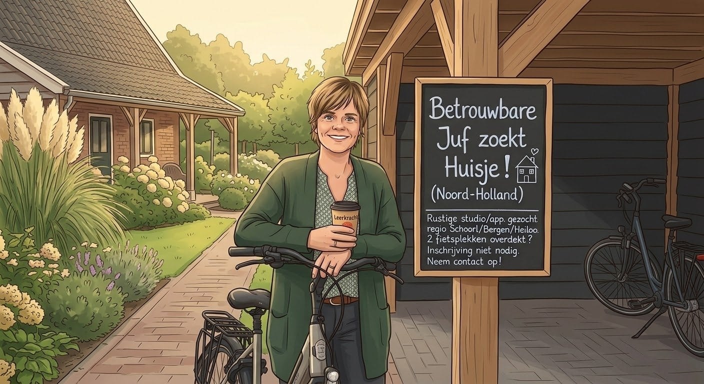 Leerkracht zoek woonruimte in regio Noordwijk