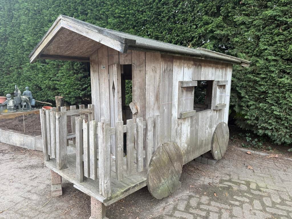 Leuke houten pipowagen voor kinderen - opknapper, Ophalen, Gebruikt, Hout