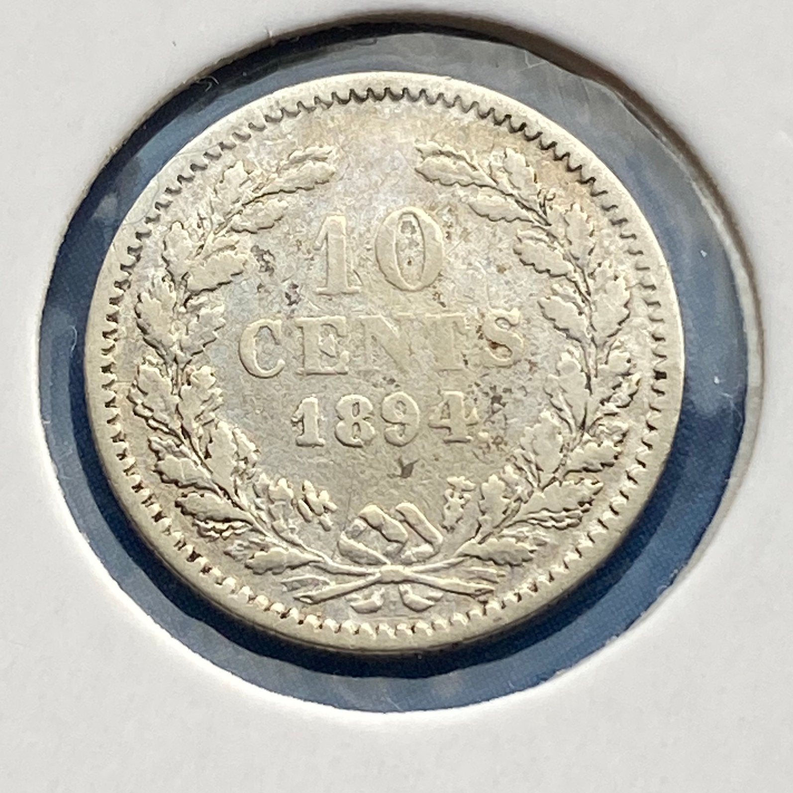 10 Cent / Zilveren dubbeltje uit 1894 van Wilhelmina, Verzenden, Zilver, 10 cent, Koningin Wilhelmina