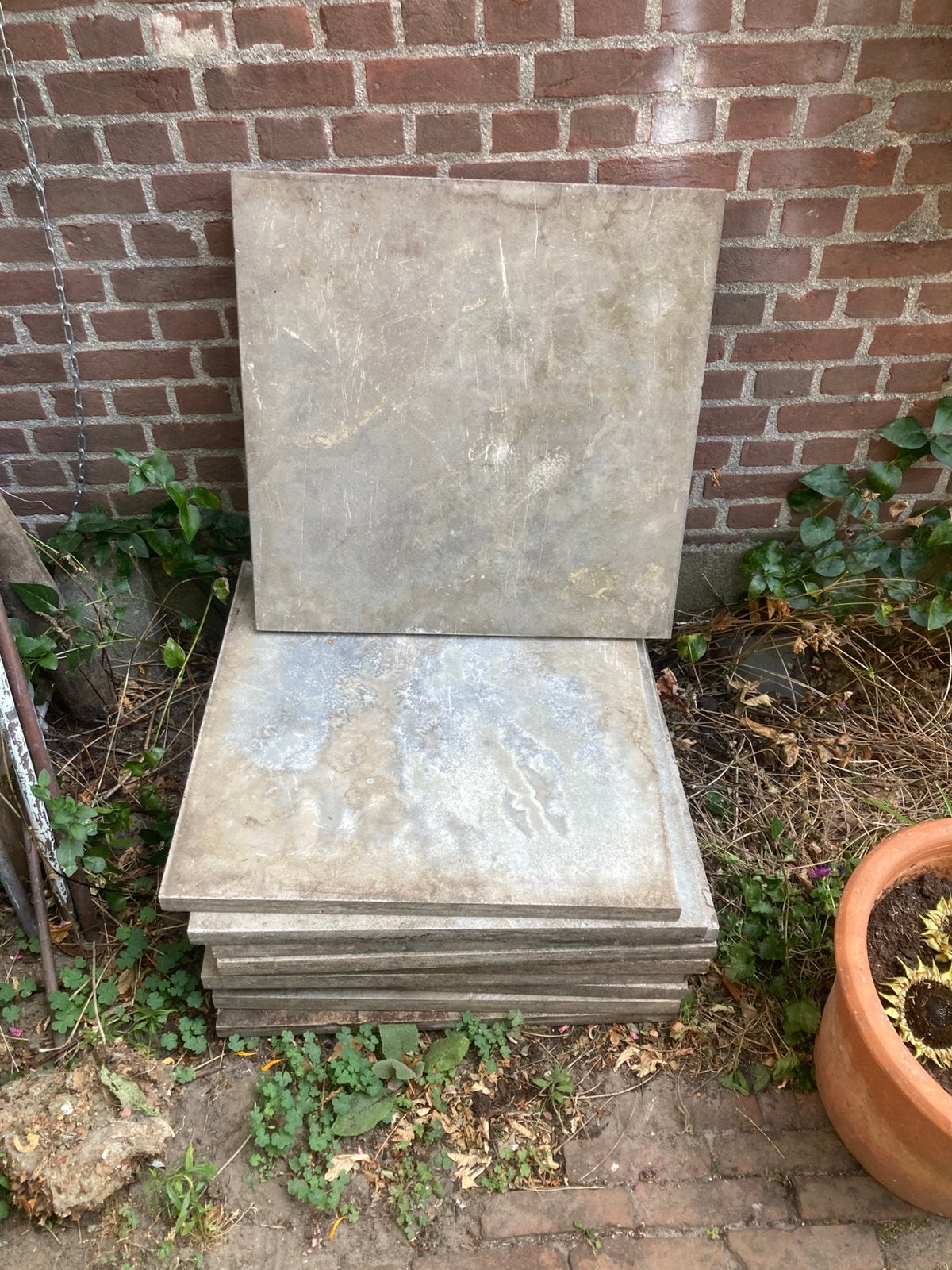 10 tegels 60x60 beton, strak, Ophalen, Gebruikt, Minder dan 5 m², Beton