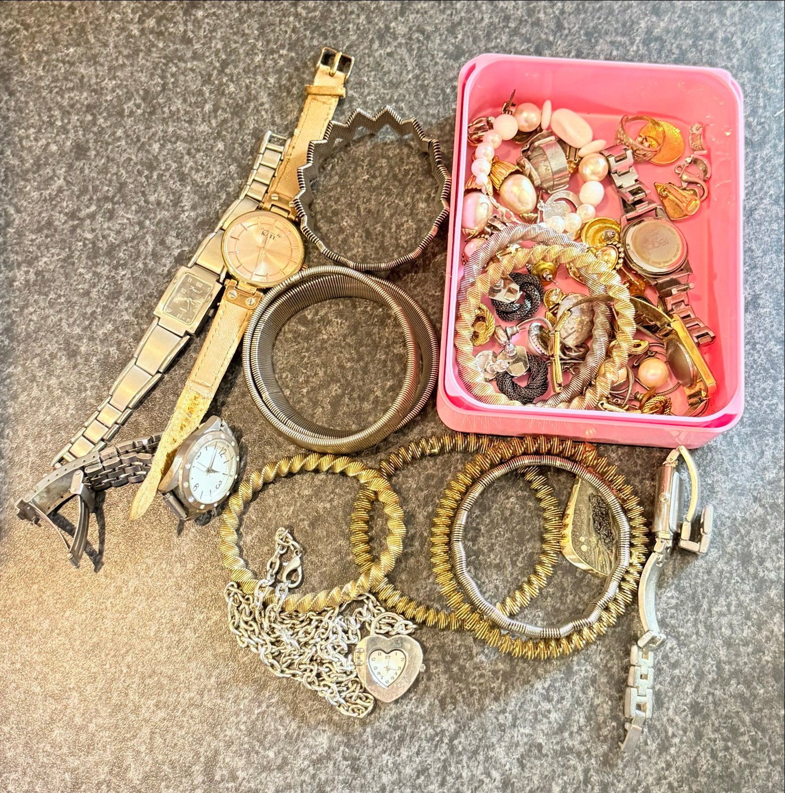 Partij sieraden en horloges - Vintage en modern ook zilver!, Sieraden, Tassen en Uiterlijk, Ophalen of Verzenden, Zilver, Armband