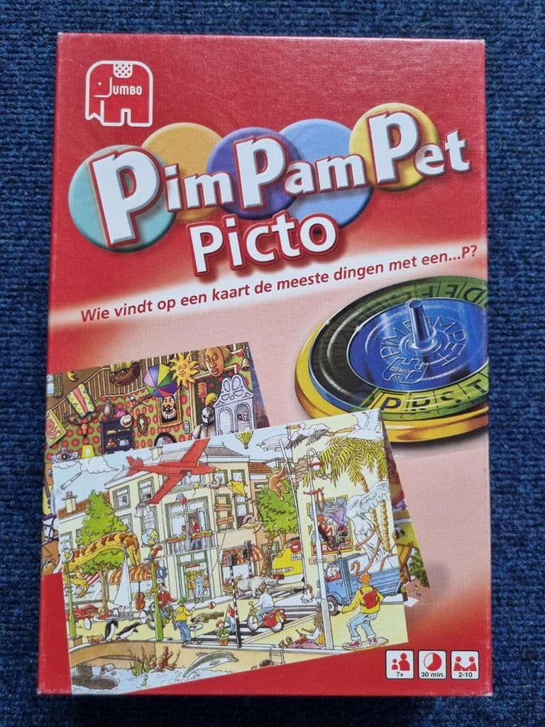 Jumbo Pim Pam Pet Picto - Zoekspel voor het hele gezin, Vijf spelers of meer, Ophalen, Zo goed als nieuw, Jumbo