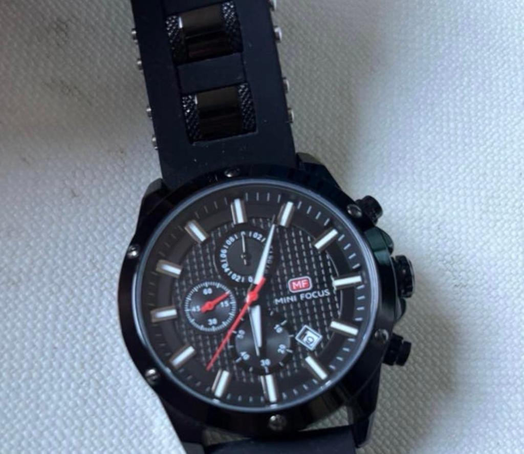 Stijlvol Mini Focus Herenhorloge - Zwart met siliconen band, Overige merken, Staal, Polshorloge, Kunststof