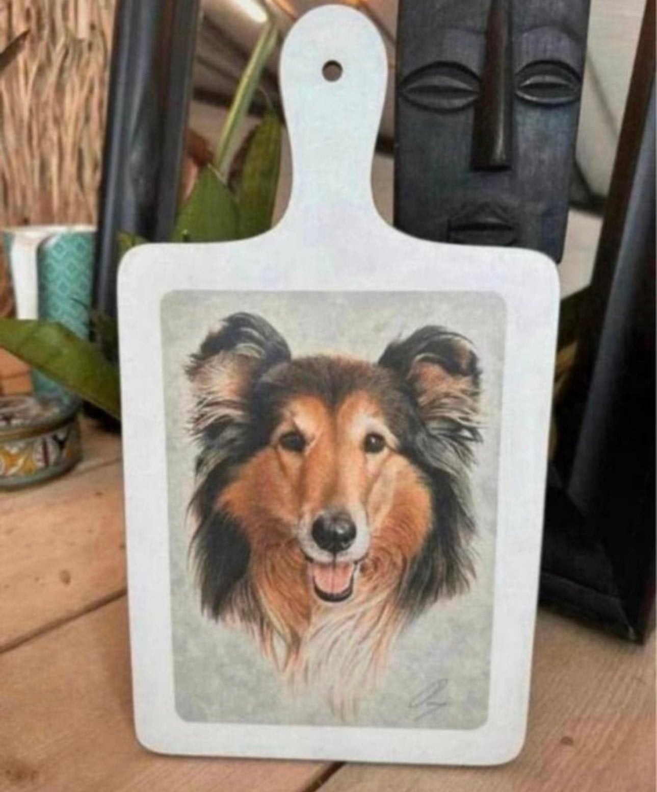 Nieuw: grote broodplank met collie / schotse herdershond, Ophalen of Verzenden