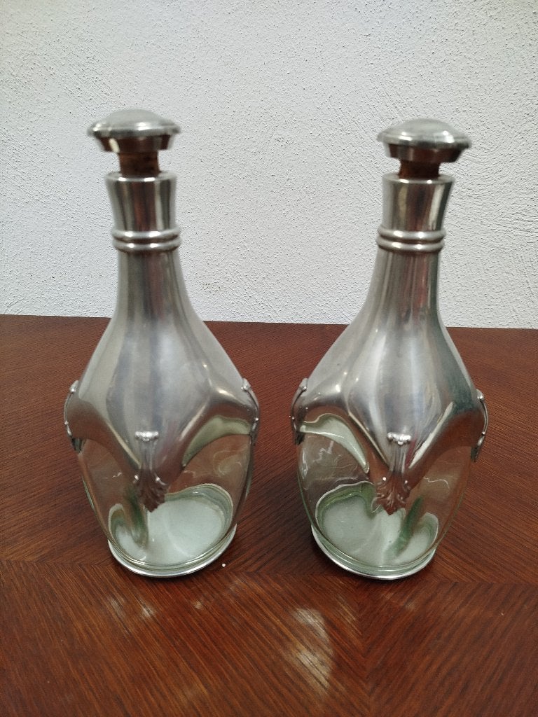 Set vintage karaffen Etains du Manoir Parijs model Regence, Ophalen of Verzenden