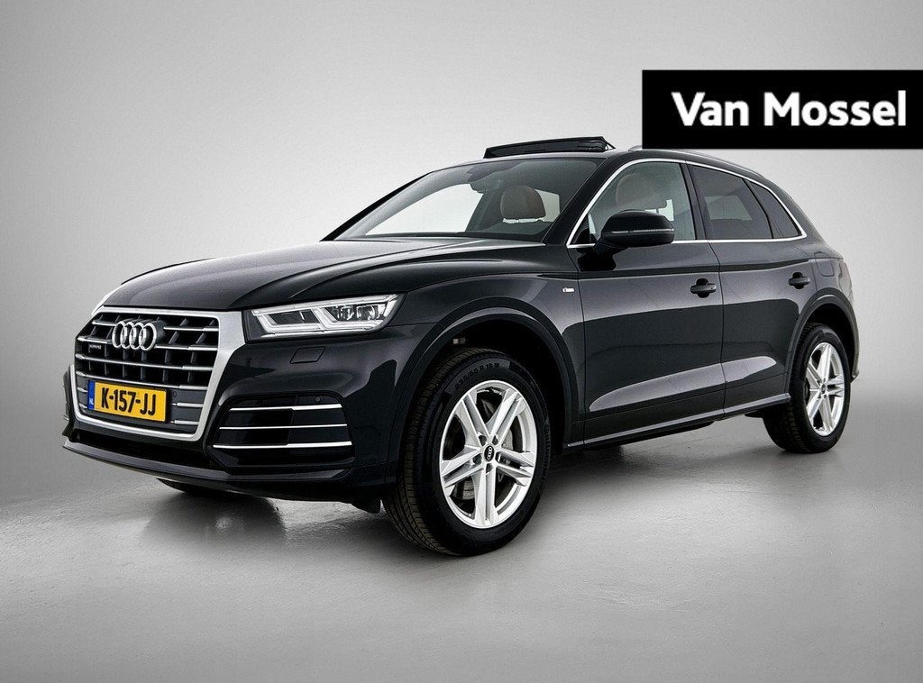 Audi Q5 50 TFSI e quattro S edition 299 PK | S-line | Panora, Auto's, Audi, 12 maanden, 4 cilinders, Leder en Stof, Zwart