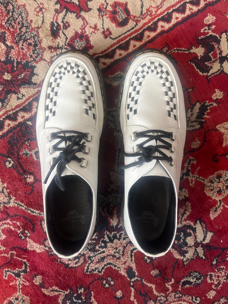 Dr Martens Platform Wit Zwart geruit maat 47, Ophalen of Verzenden, Gedragen, Wit, Schoenen met lage hakken