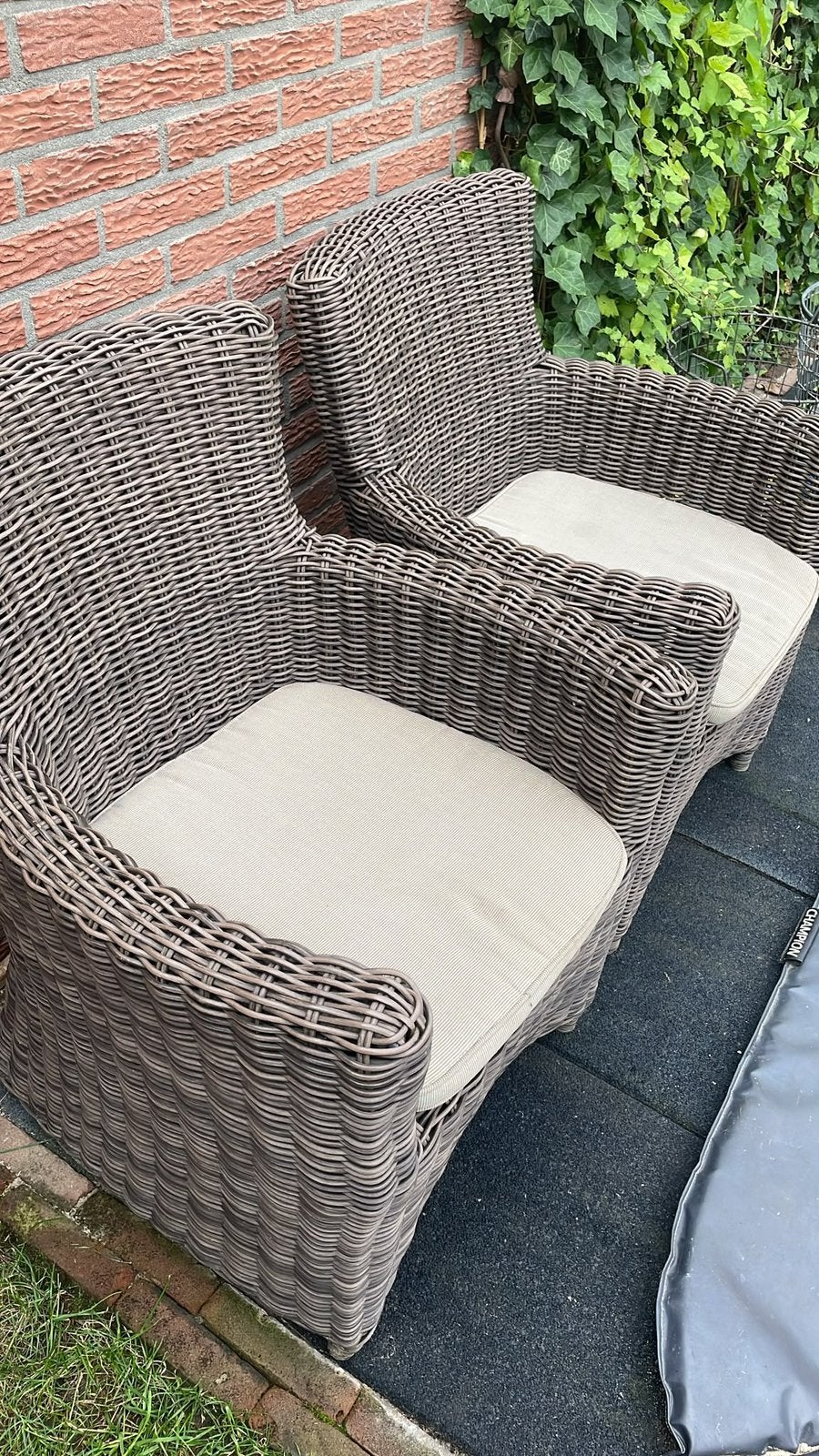 2 tuinstoelen, Tuin en Terras, Ophalen, Gebruikt, Wicker