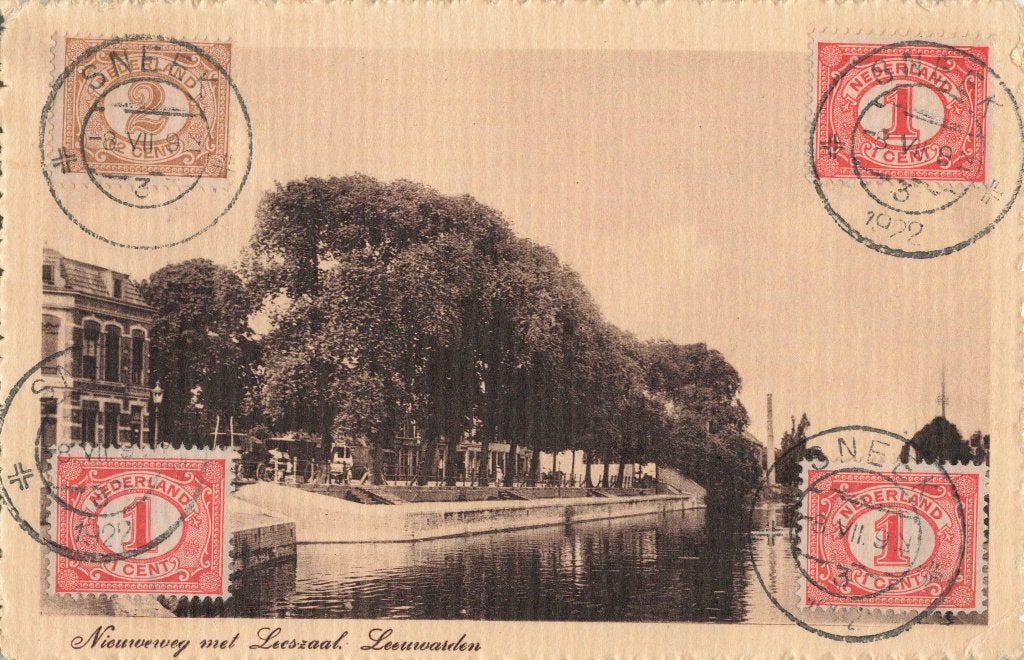 Leeuwarden Nieuweweg met Leeszaal B3532, Ophalen, 1920 tot 1940, Gelopen, Friesland