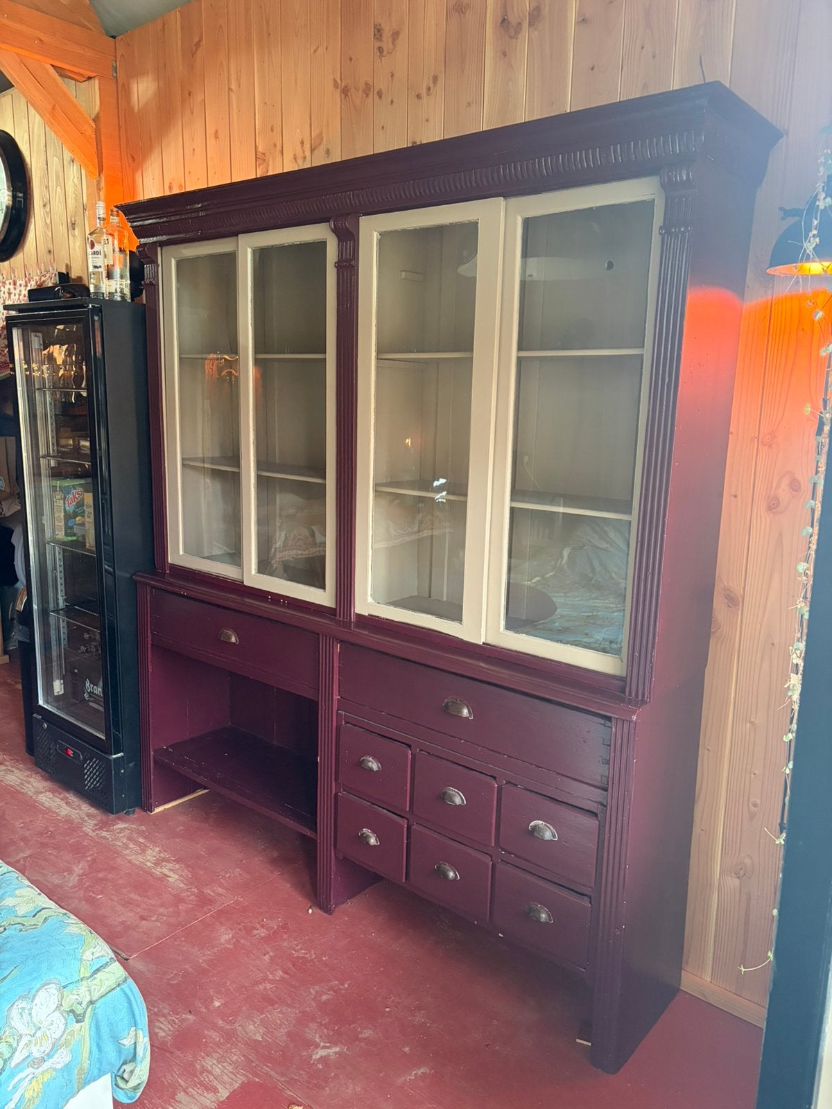 Mooie vintage vitrine kast, glazen kast., Ophalen