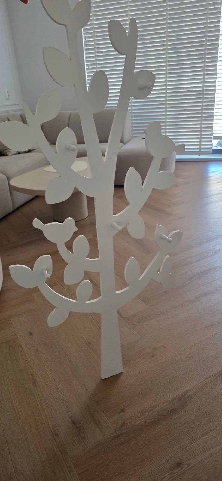 Witte boom kapstok met vogels - kinderkapstok, Ophalen of Verzenden