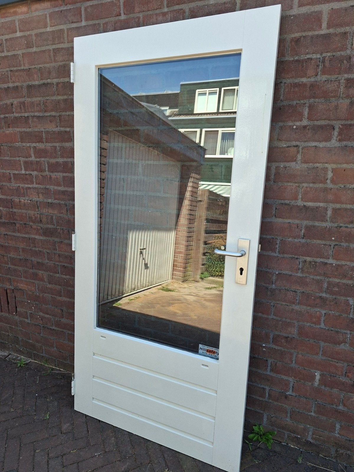 Hardhouten achterdeur, Ophalen, 80 tot 100 cm, 200 tot 215 cm, Glas