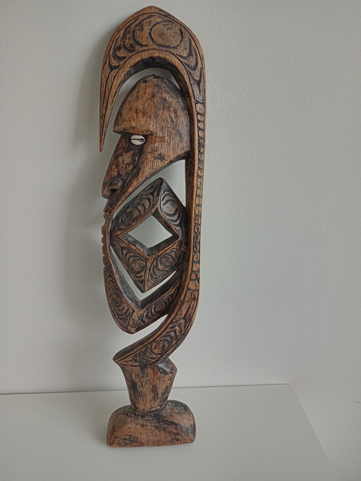 Yimam-beeld uit Papoea-Nieuw-Guinea, Antiek en Kunst, Kunst | Niet-Westerse kunst, Hout, Bruin, Papoea-Nieuw-Guinea, Ophalen of Verzenden