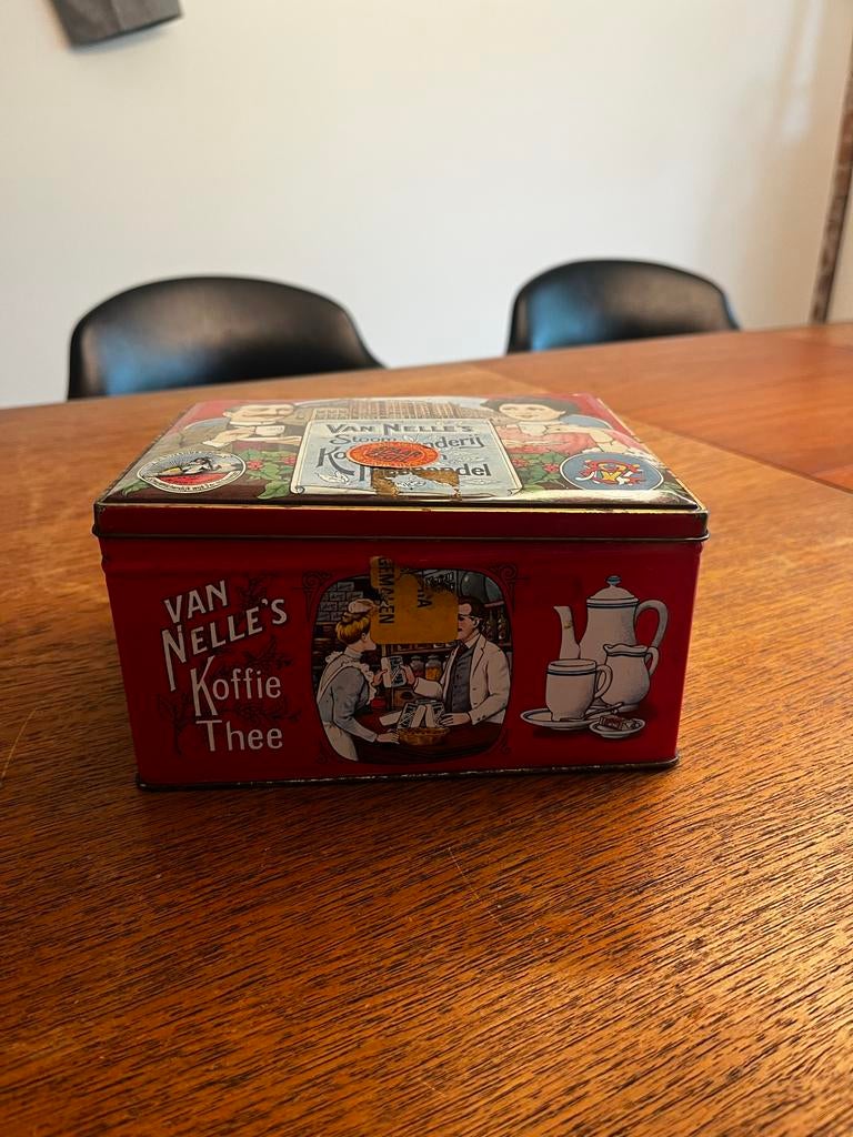 Vintage Van Nelle Koffie Thee Blik - Stoombranderij, Verzamelen, Blikken, Ophalen of Verzenden, Gebruikt, Koffie, Van Nelle