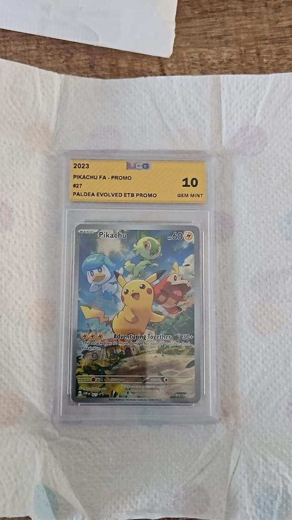 Pikachu FA - Promo #27 Paldea Evolved ETB Promo UCG 10, Ophalen of Verzenden, Nieuw, Losse kaart