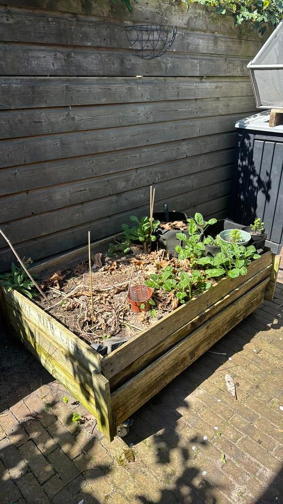 Moestuin bak op wielen!, Ophalen, Zo goed als nieuw, Rechthoekig, Hout