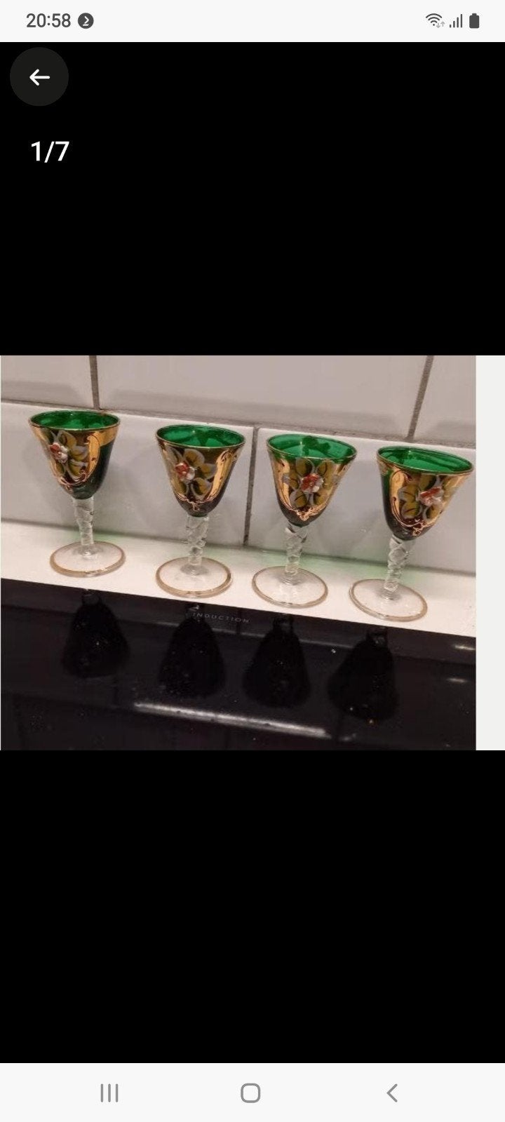 Set van 4 Italiaanse likeurglazen in Murano-stijl, Ophalen of Verzenden