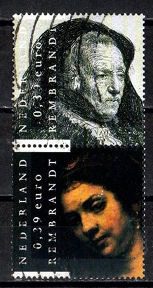 Nederland nr. 2430+2432 Rembrandt van Rijn gestempeld, Ophalen of Verzenden, Na 1940, Gestempeld