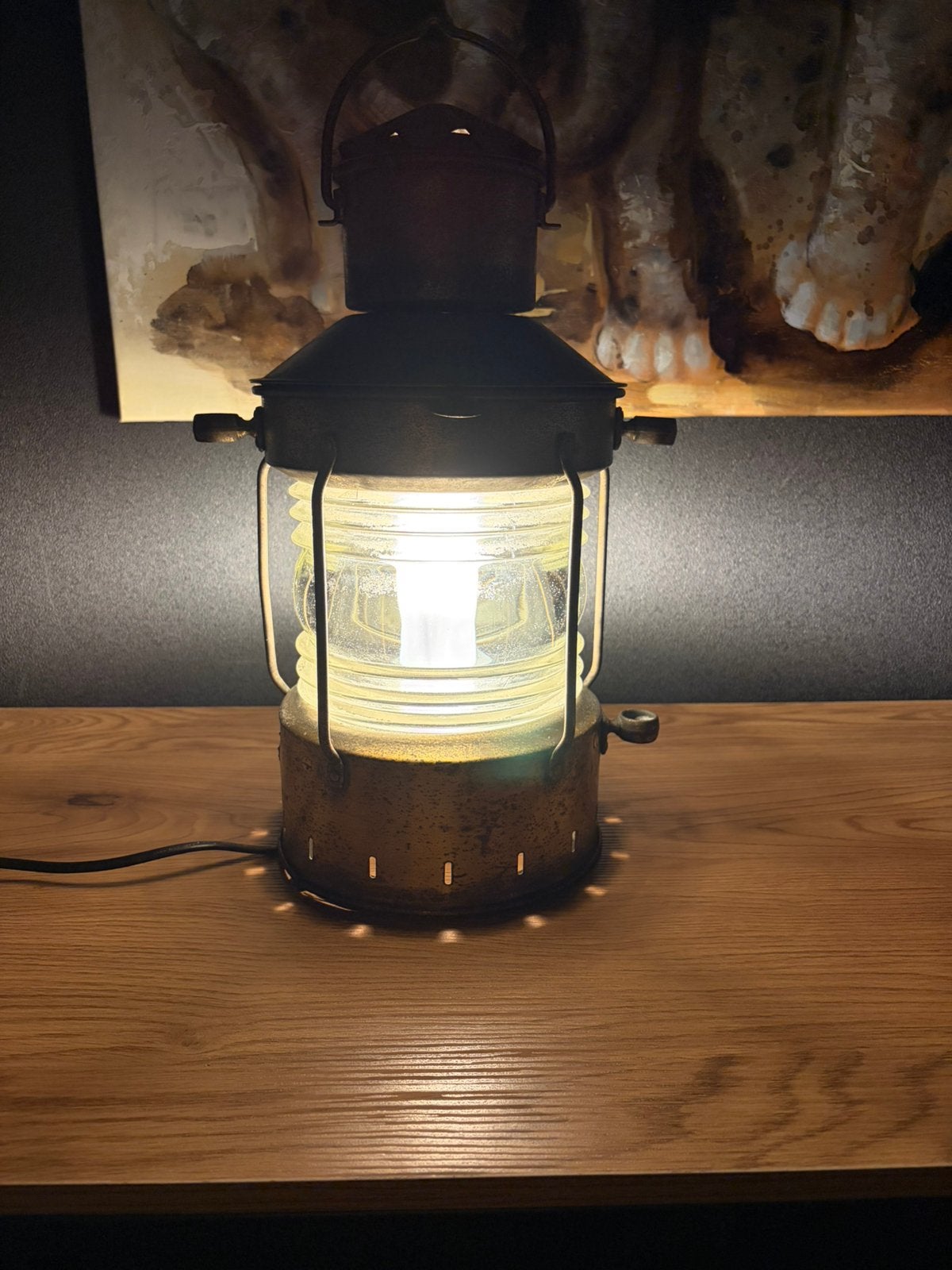 Vintage scheepslamp / Ankerlicht  1920, Overige merken, Gebruikt, Industrieel, Ophalen of Verzenden