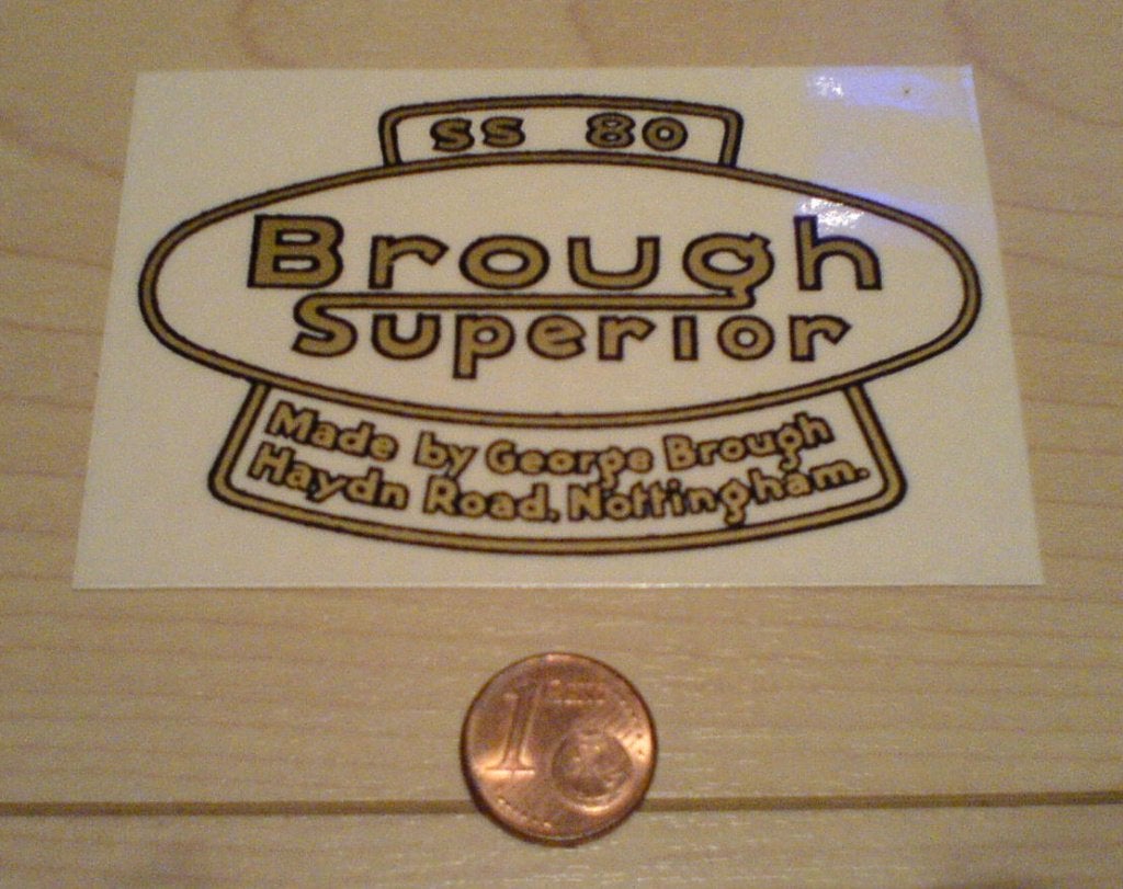 Motor Sticker (zeefdruk) - Brough Superior SS 80, Ophalen of Verzenden