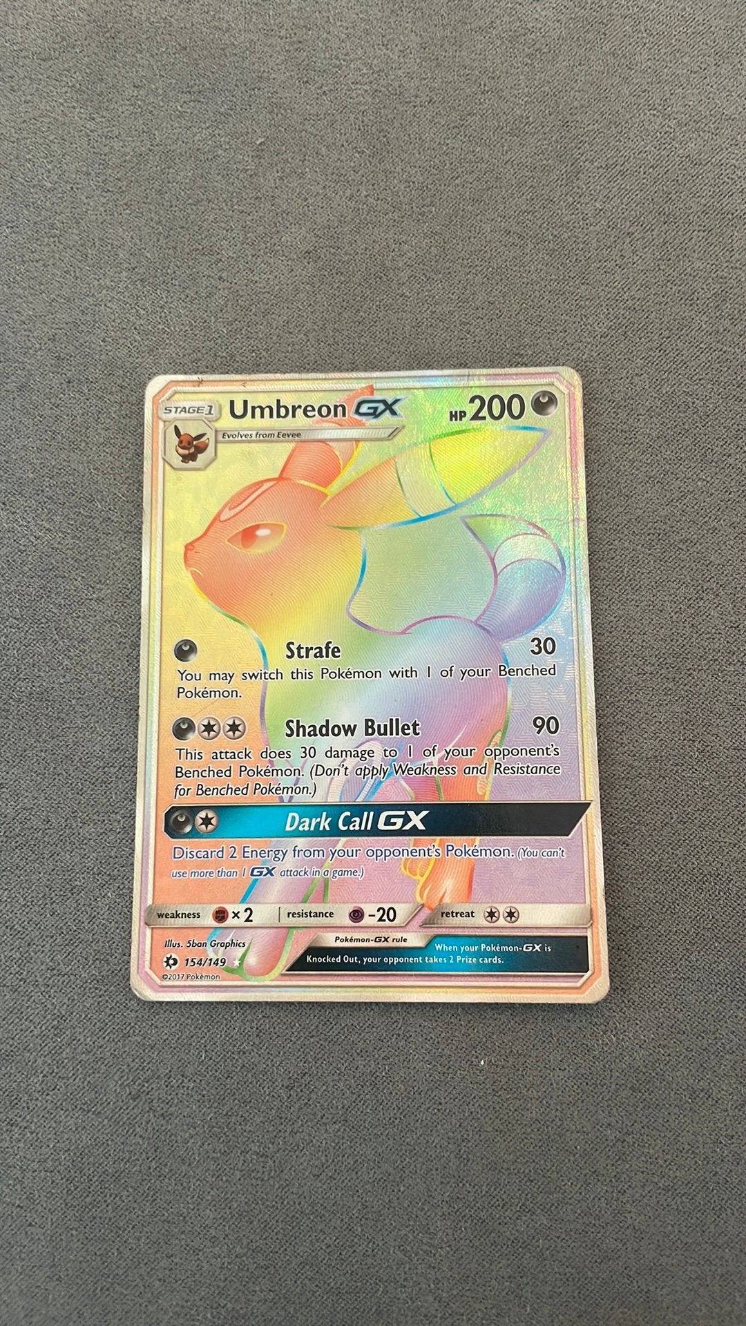 Umbreon GX #154, Ophalen of Verzenden, Zo goed als nieuw