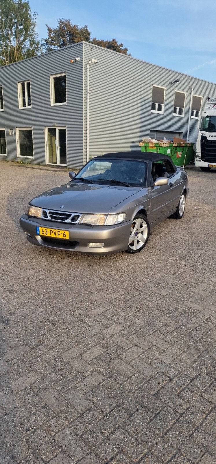 Te koop:Nette Saab 9-3 Cabrio Aero 2001 Grijs, Voorwielaandrijving, 730 kg, Zwart, 4 cilinders